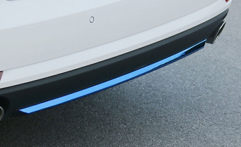 for Audi A4 S4 2017-2019 Blue Steel Rear Bumper Lower Protector Strip Cover Trim