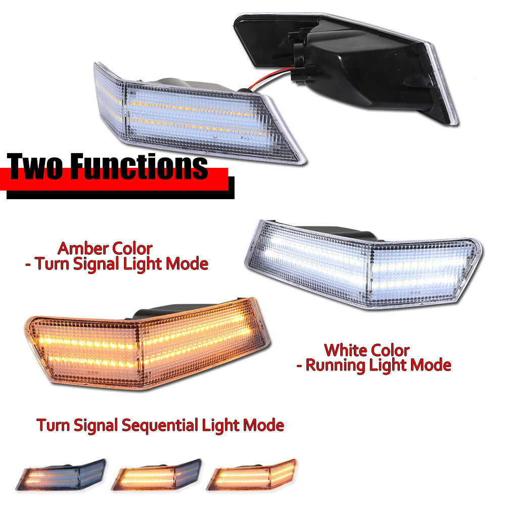 Pack Clear Left and Right Corner Lights DRL Turn Signals for for Jeep Patriot 2007-2017- v