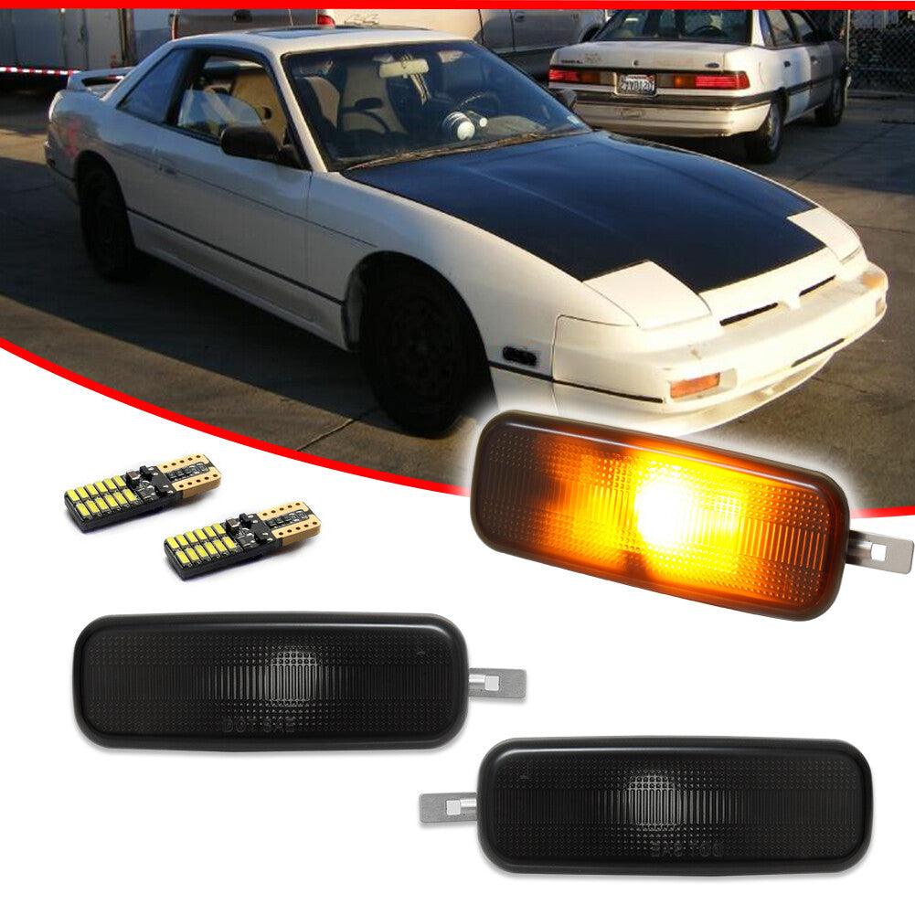 Smoked LED front marker light suitable for 240SX S13 1989-1994 Altima 93-97- v