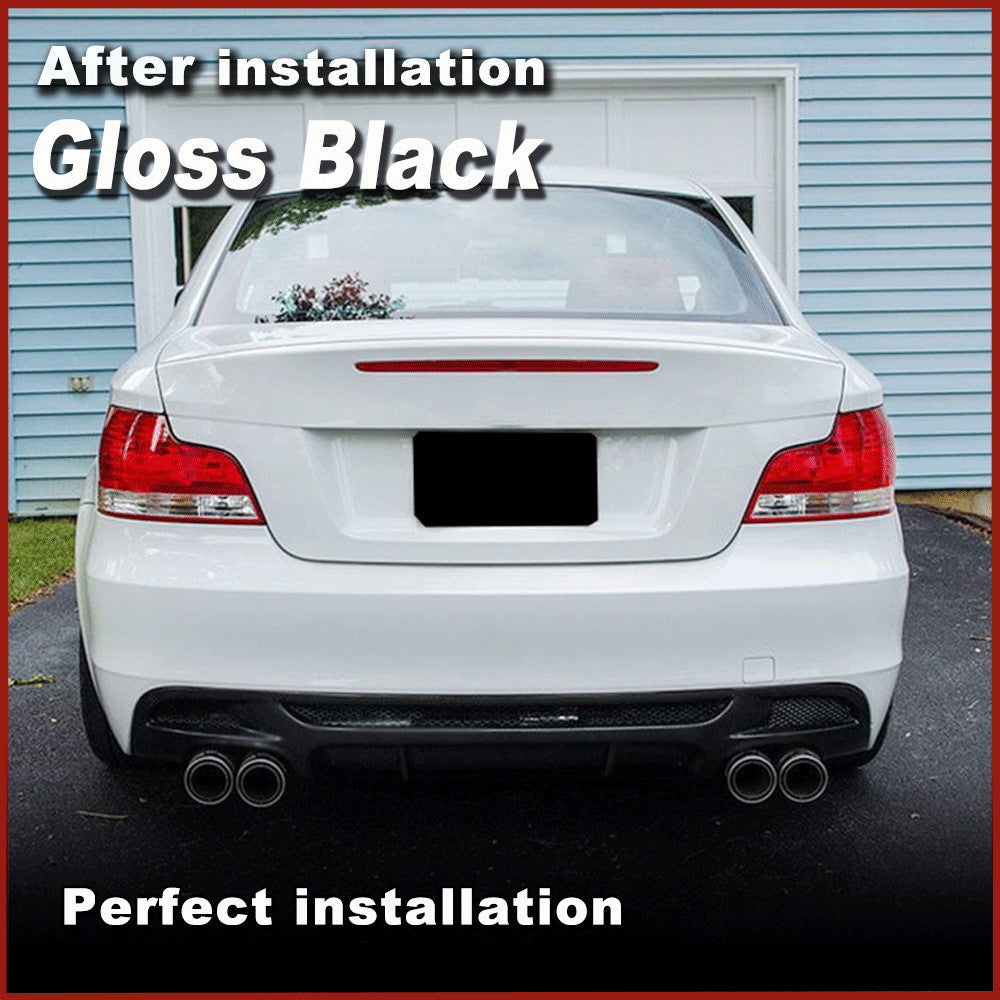 Glossy Black Rear Bumper Diffuser Quad for BMW 1 Series E82 M Tech M-Sport 07-13