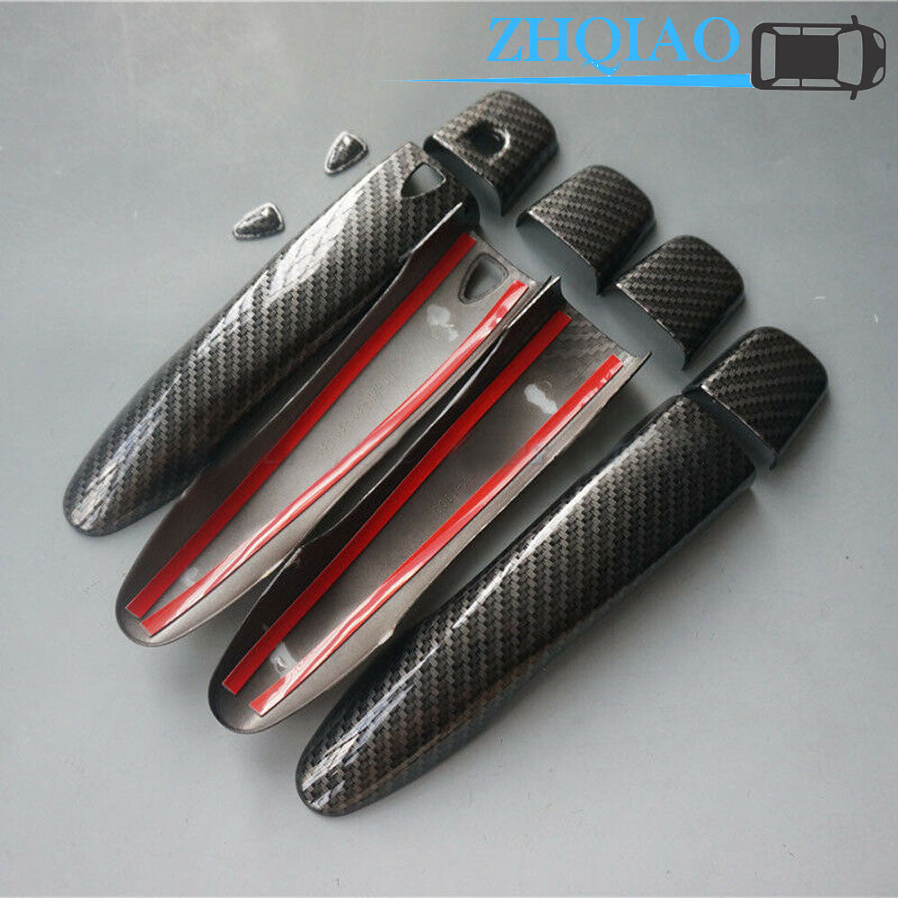 New Carbon Fiber Print Door Handle Cover Trim Fits for Nissan Qashqai Rogue Sport