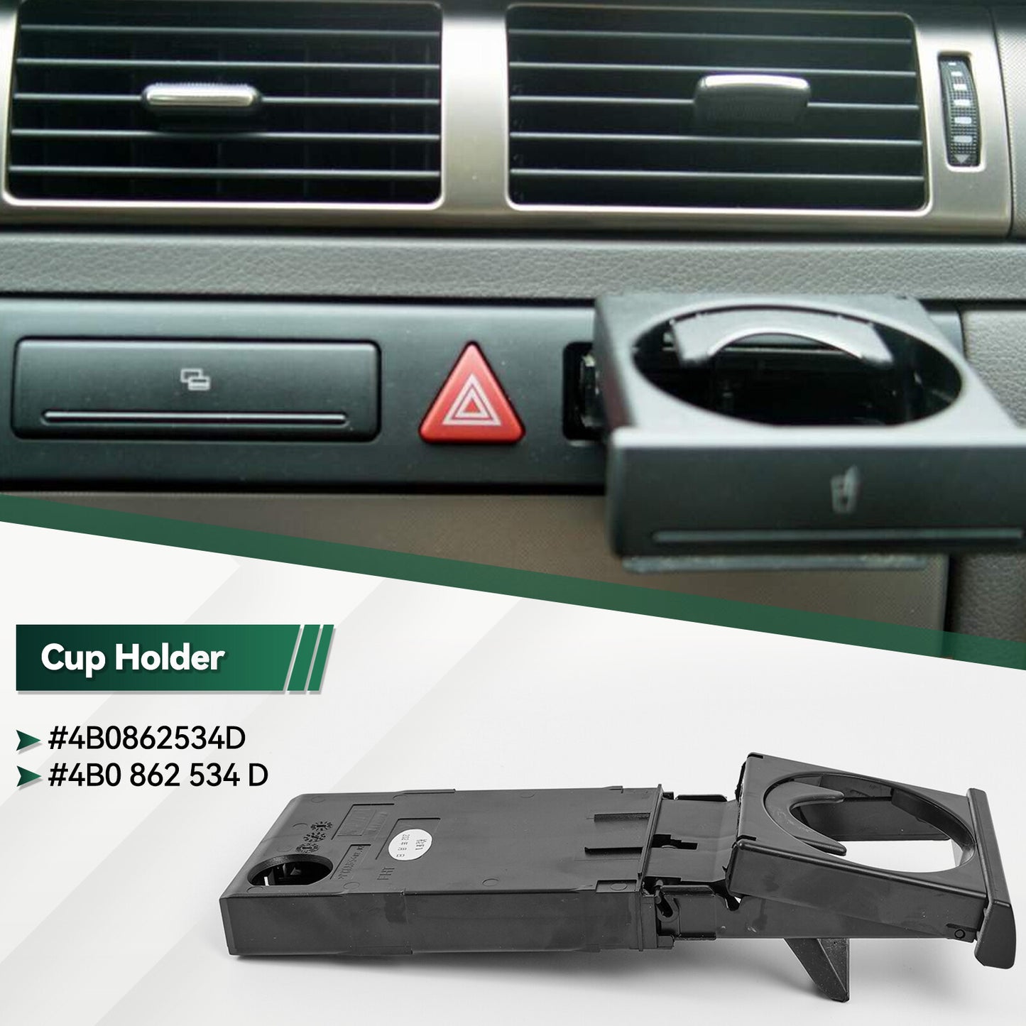 Stretch Folding Cup Holder Drink Stand for AUDI for A6 C5 98-05 for A4 98-02 4B0862534D Q
