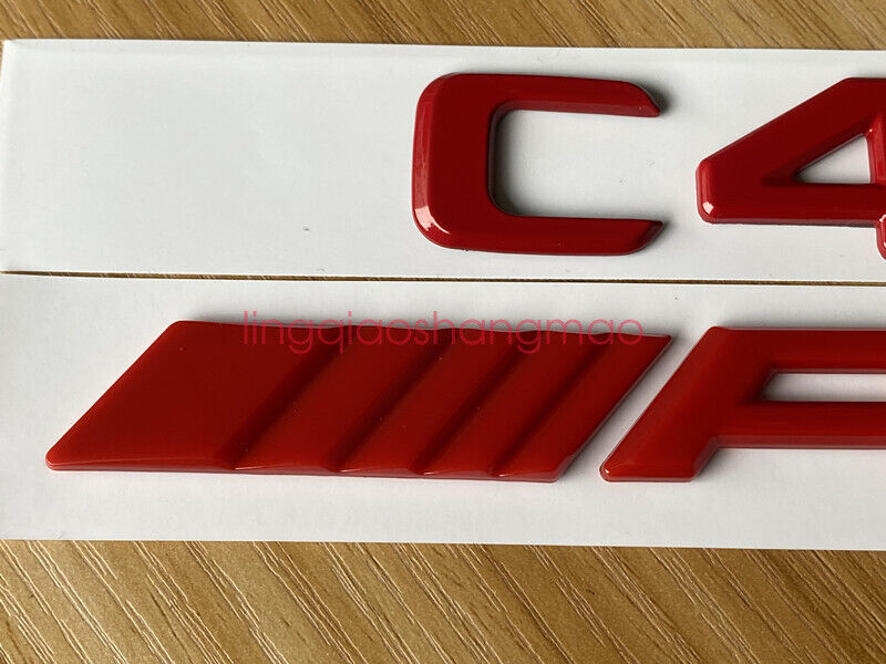 Glossy Red 3D Number and Letter Trunk Badge Set C43 AMG