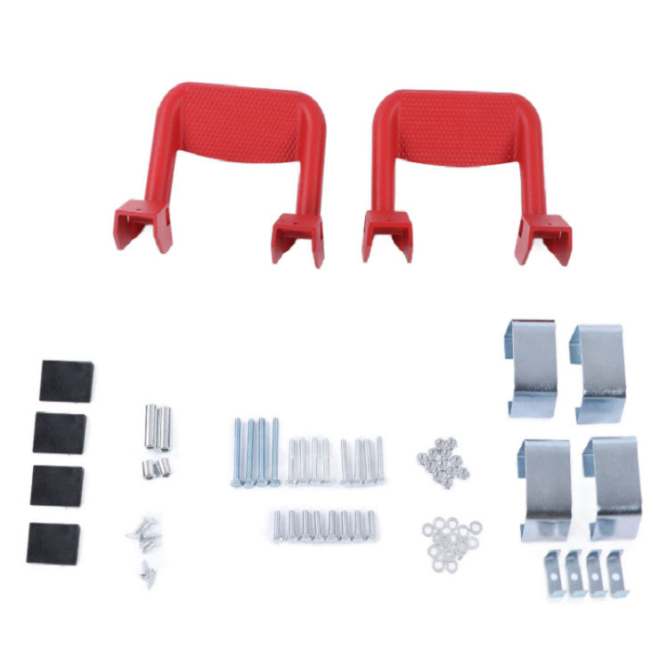2-Piece Truck Red Powder Coated Side Step/Stick Set, Aluminum, Suitable for Ford / for Chevy / for GMC / for Dodge