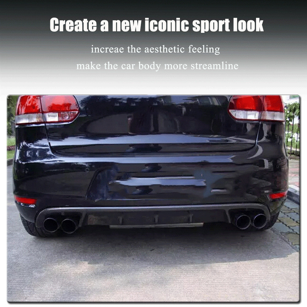 Carbon Fiber Rear Bumper Diffuser 4Tips for Volkswagen for Golf 6 VI MK6 GTI 2010-13