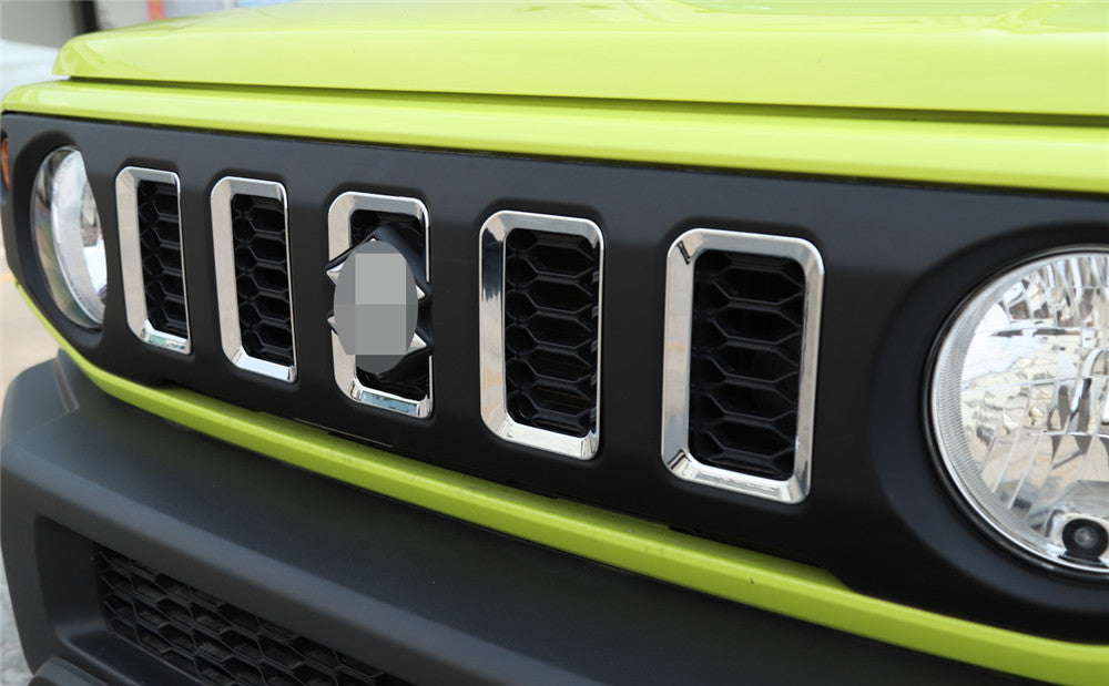 6¡ÁChrome ABS Exterior Front Grill Grille Inserts Trim for Suzuki for Jimny 2019-2022