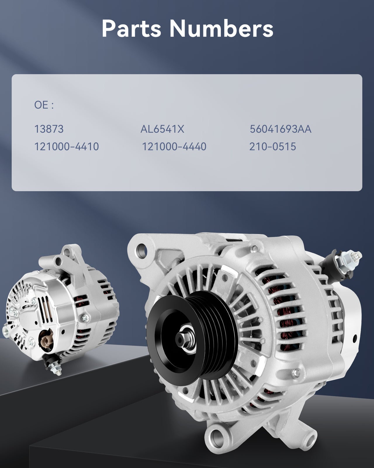 For 2001 2002 2003-2006 for Dodge Dakota Pickup 4.7L Silver Alternator AL6541X 13873