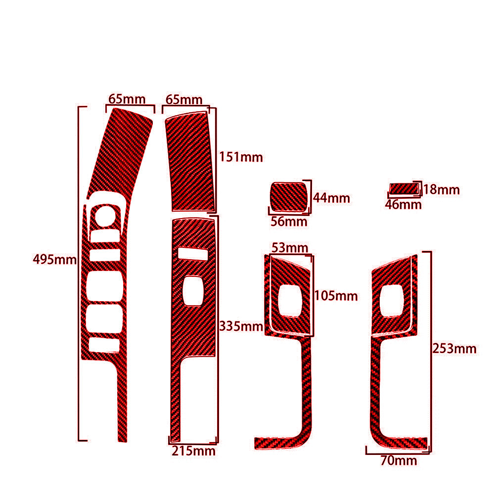 Red Carbon Fiber Below Storage (With Heated for Seat ) C for Camry 2007-2011 v