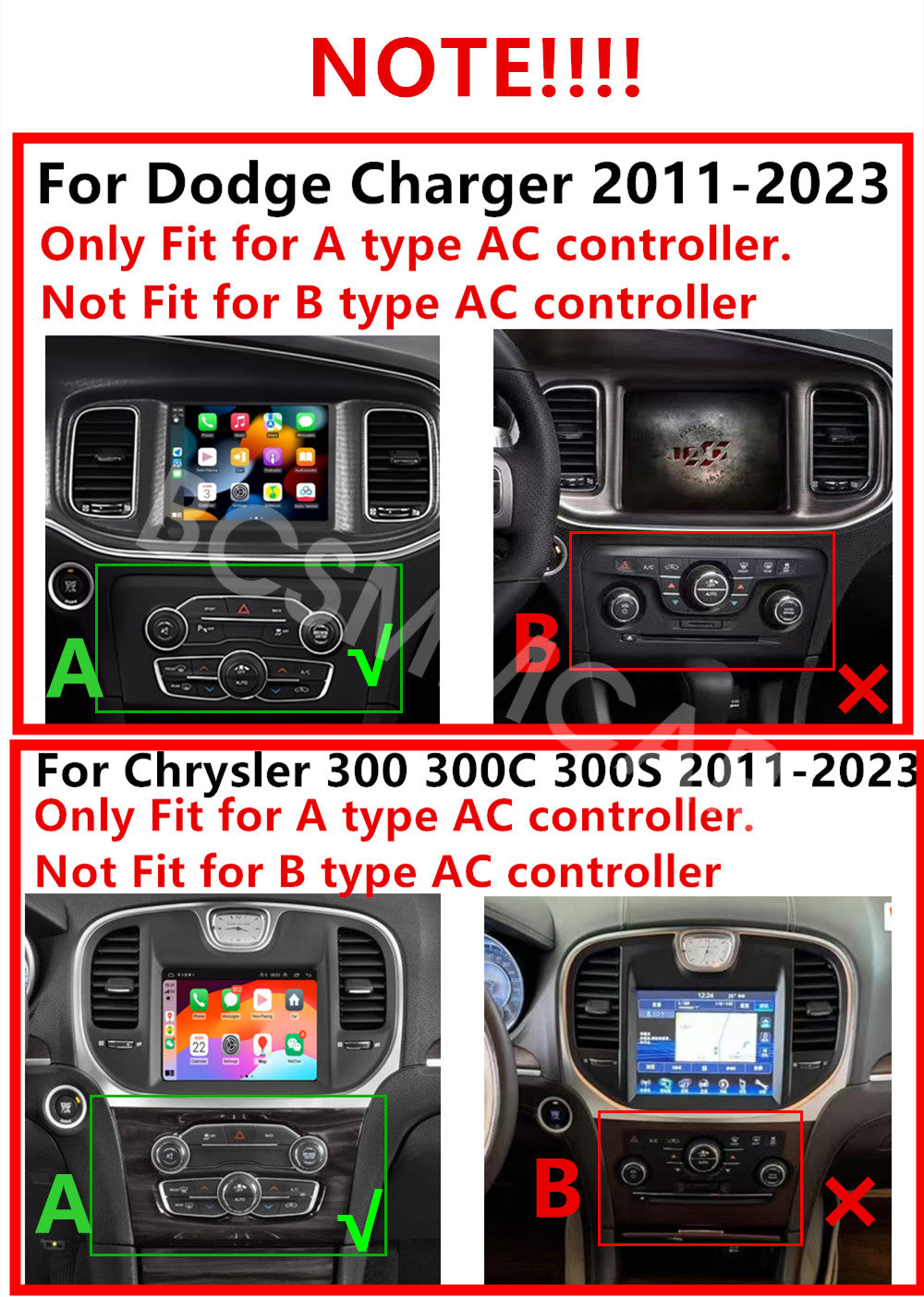 Touch Screen Car Video Player BT 4+32G Head Unit Fit for Dodge for Charger 2011-2023 Q