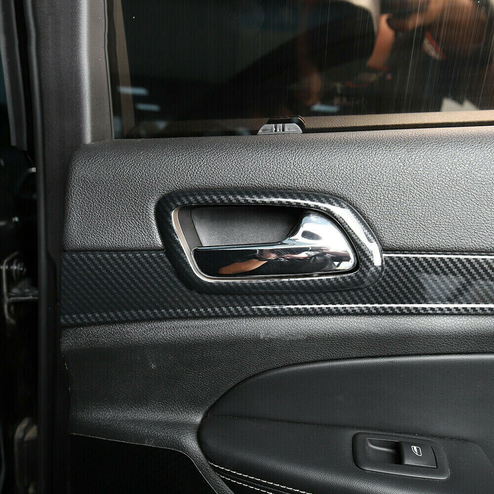 4P Carbon Fiber Inner Door Handle Panel Strip for Jeep Grand Cherokee 2011-2020