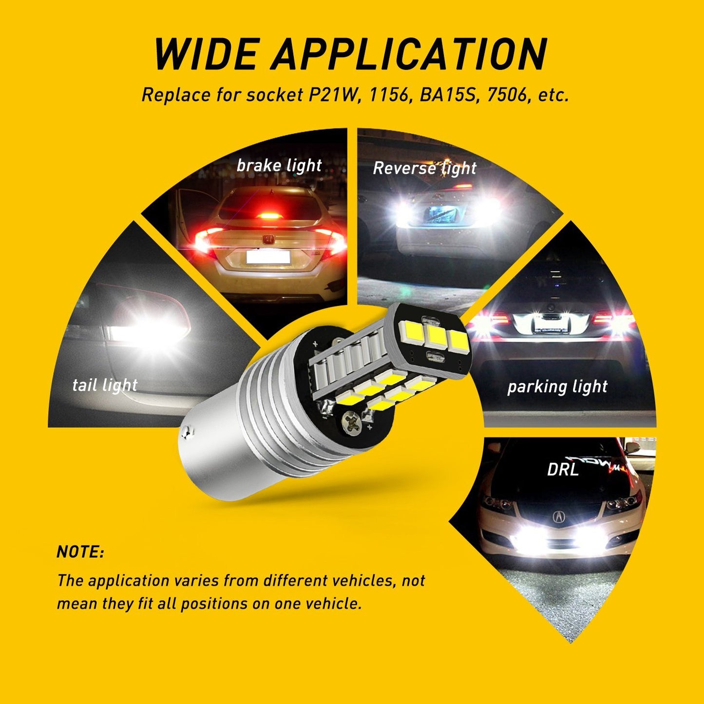 2x 1156 BA15S 1141 1003 CANBUS CANBUS Wax LED- v