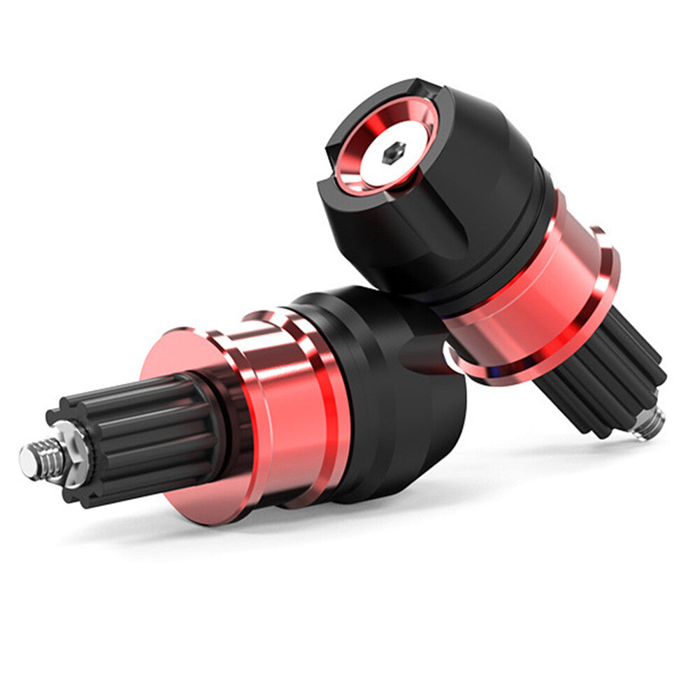 Pair CNC Aluminum Motorcycle ATVs Handlebar Grips Bar End Cap Plugs Slider Red Q