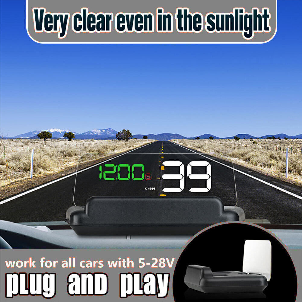 HUD T900 GPS Head Up Display Projector Digital Car Speedometer Voltage alarm Q
