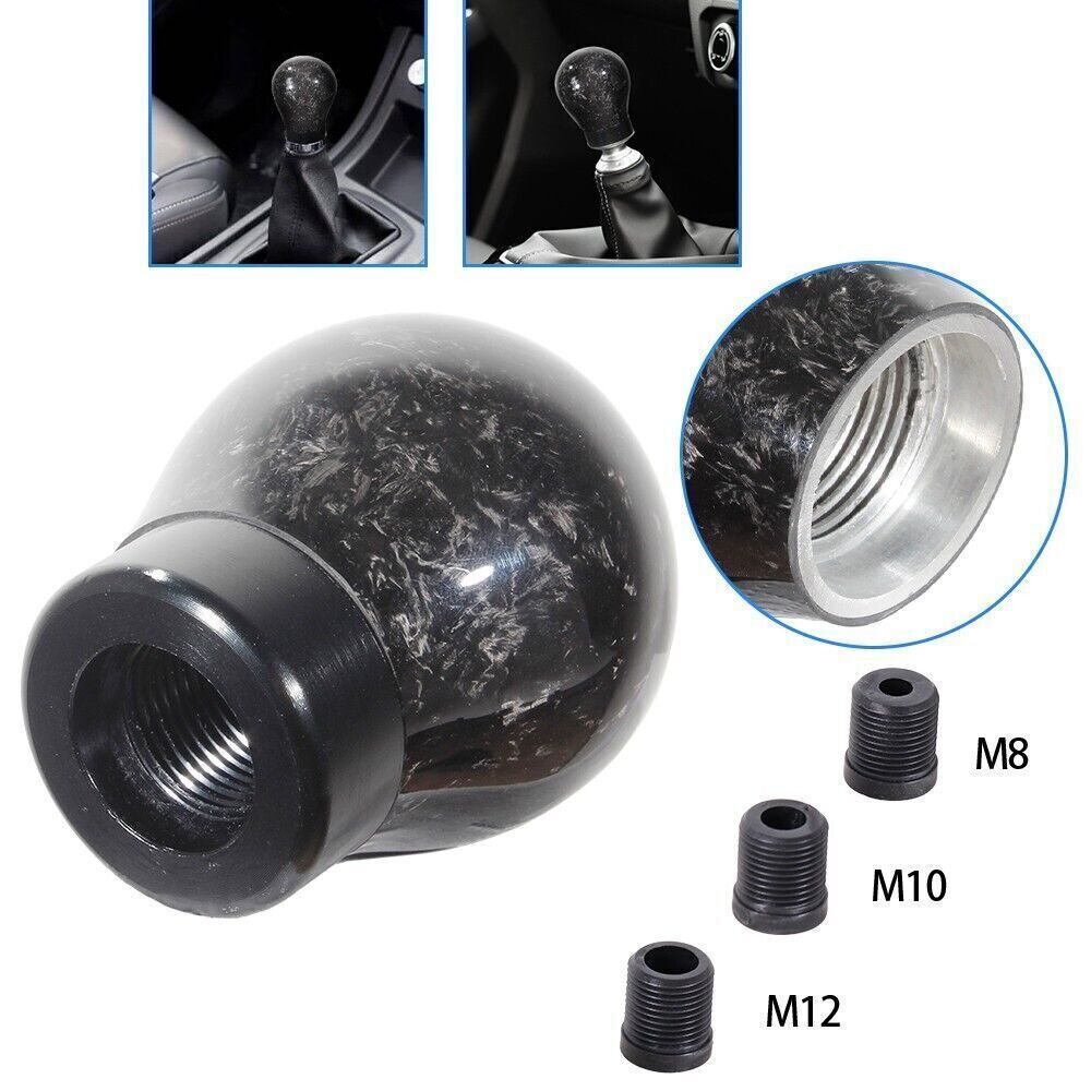 Forged Real Carbon Fiber Black Ball Manual MT Gear Shift Knob Shifter Universal