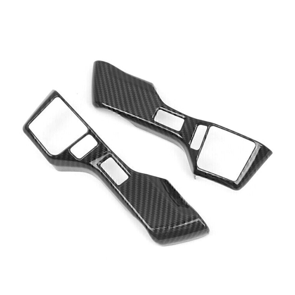 2x Steering Wheel Button Cover Trim Carbon Fiber Black Fit for Toyota Tacoma 16-2019