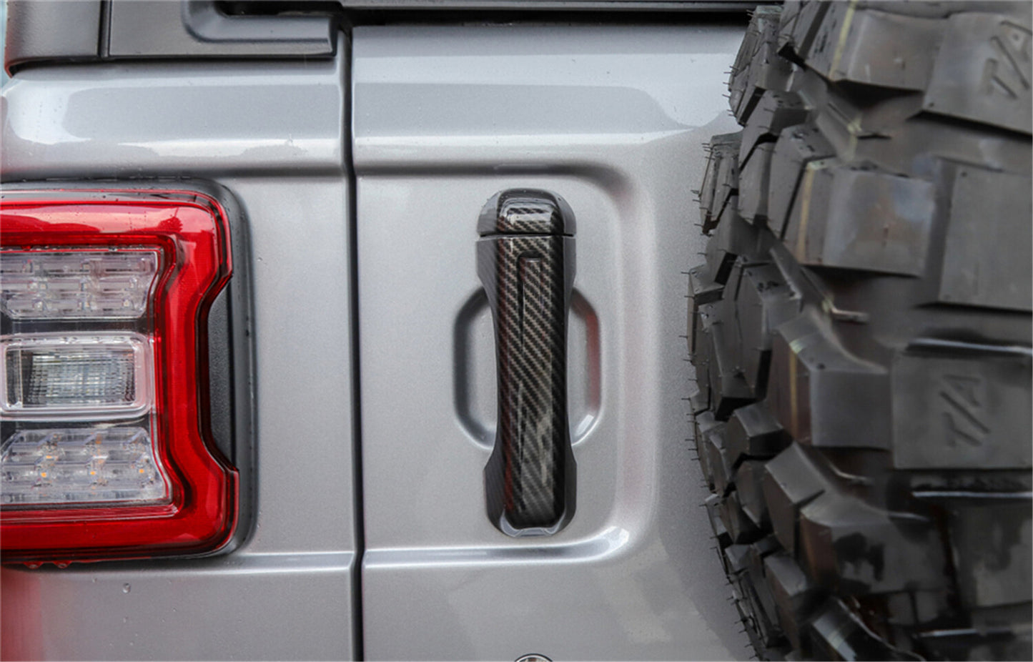 Carbon Fiber Look Door Tailgate Handle Cover Trim for Jeep for Wrangler JL 2018-2022
