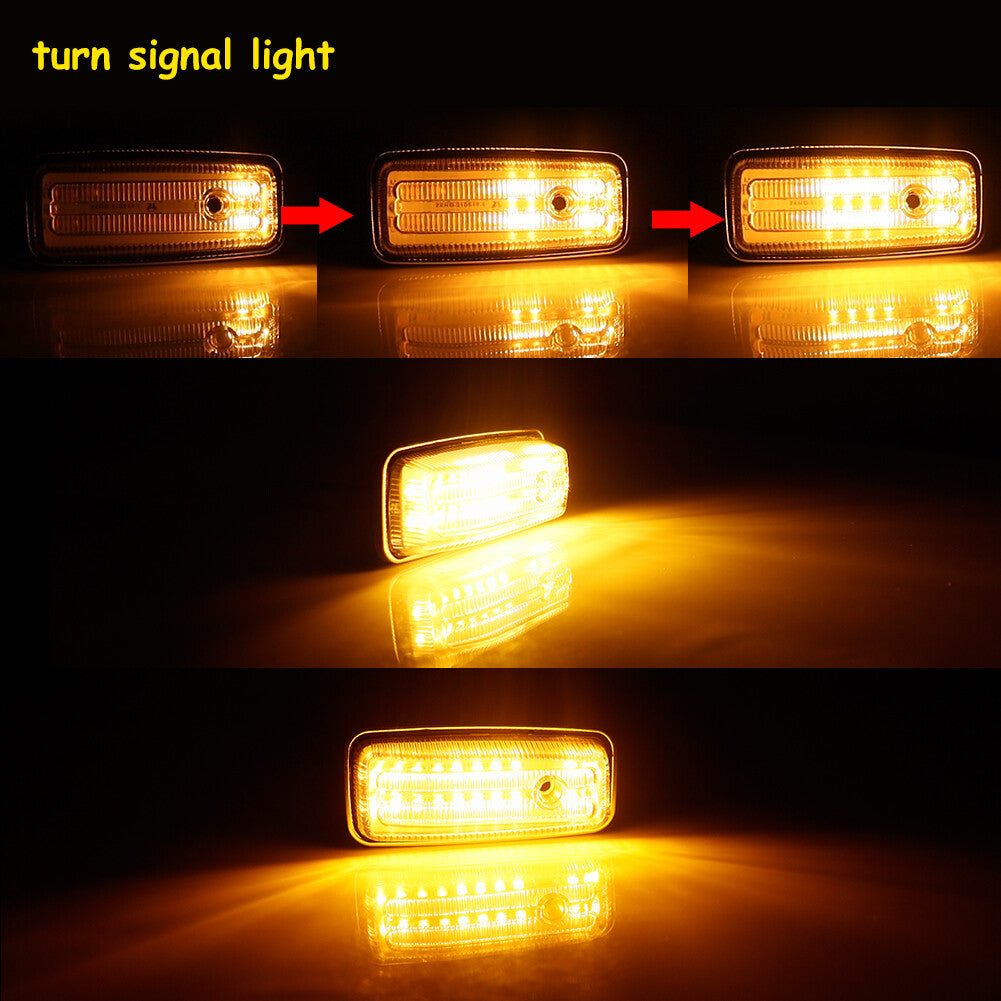 Transparent Dynamic Sequential LED Front Side Marker Lights for 1986 - 2002 for BENZ G-CLASS- v