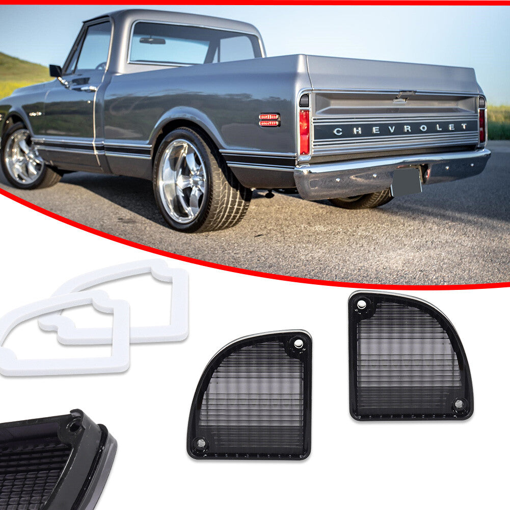 Smoked spare taillight lens set suitable for 1968-1972 for GMC C10 pickup trucks- v