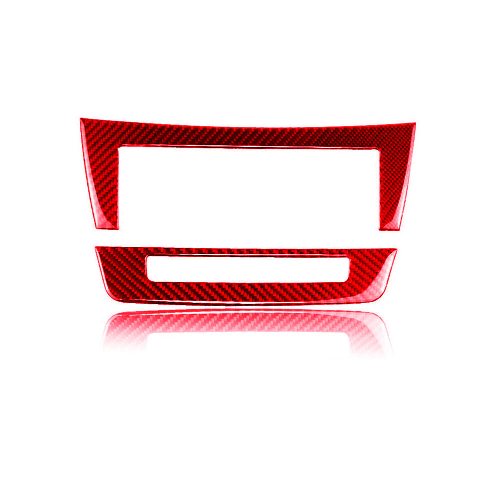 Red Carbon Fiber Central CD Trim Panel for Mercedes-Benz C-Class W204 11-13