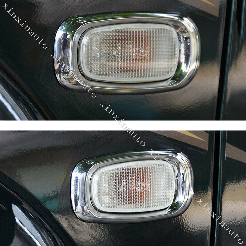 2X Chrome Side Signal Light Trim Frame Cover for Toyota Prado FJ120 2003-2009
