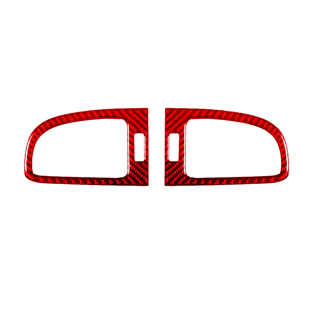 2x Red Gear Shift Side Trim Cover Decor Carbon Fiber for Audi A4 B9 S4 2017-2019 v