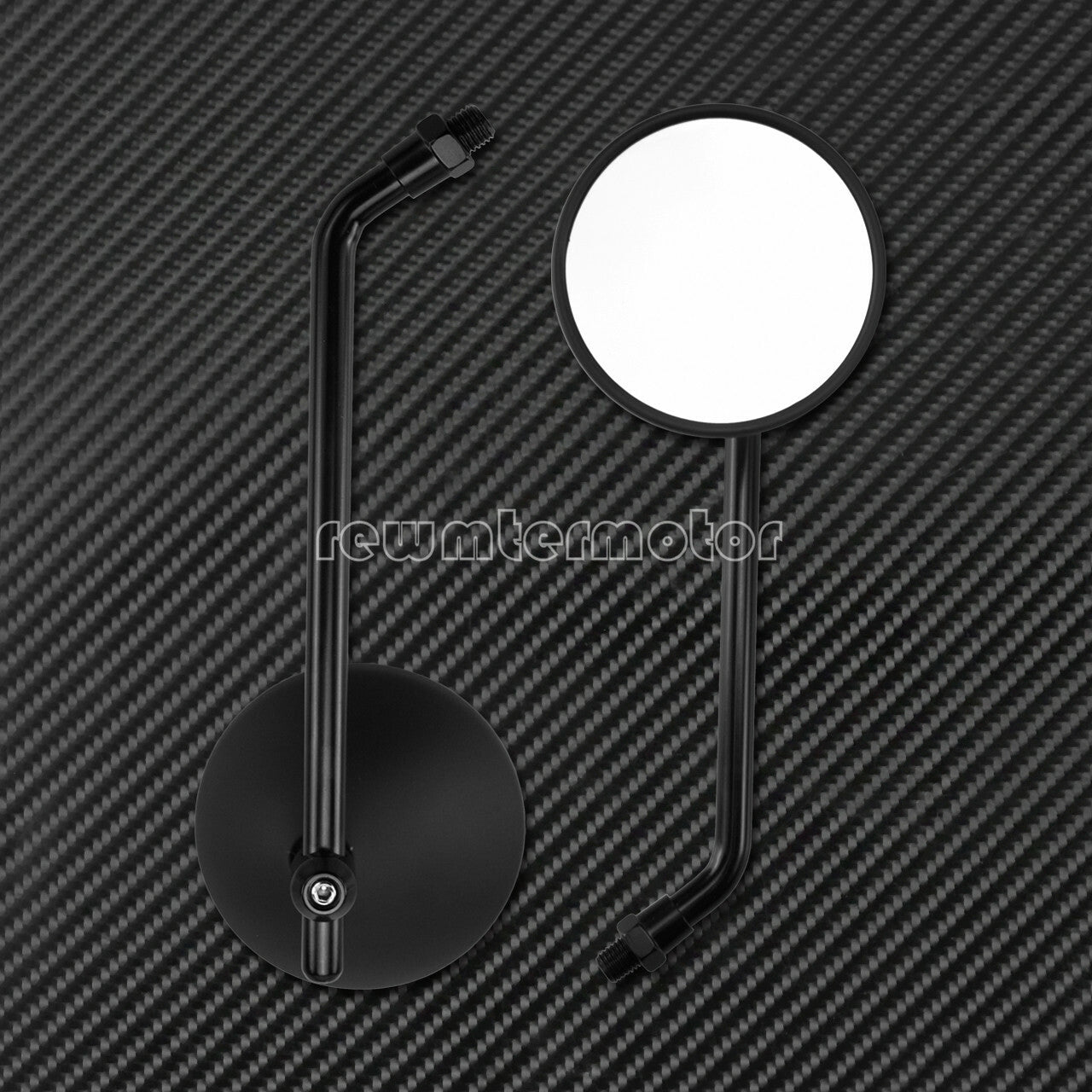 Motorcycle Mirrors 10mm Black Round Rearview Mirror Fit for Harley Touring Dyna Q