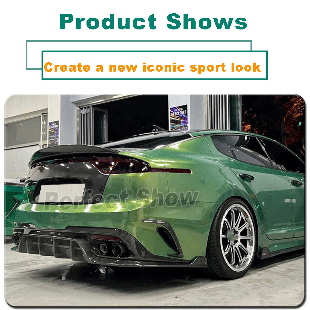 Fit for Kia Stinger 2018-2023 REAL CARBON Rear Bumper Splitters Vent Canard Fins