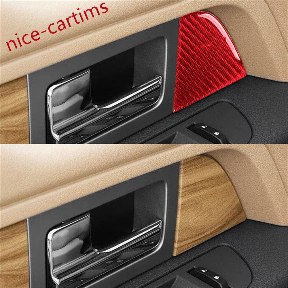 4¡ÁRed Carbon Fiber Interior Door Corner Panel Decor Trim for Ford F150 2009-2014