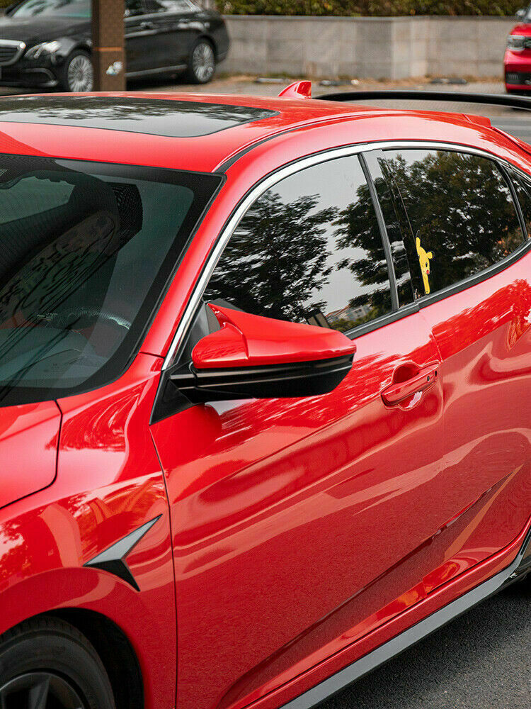 Red OX Horn Rear View Mirror Cover 2P for Honda for Civic Sedan Hatchback 2016-2021
