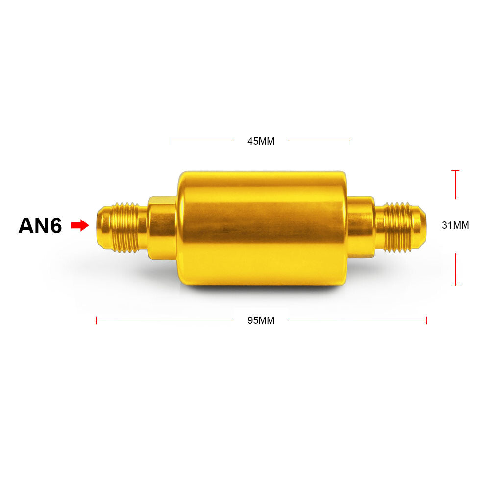 Car Flow Performance for Mini Oil Fuel Filter Inline With 100 Micron Element Gold Q