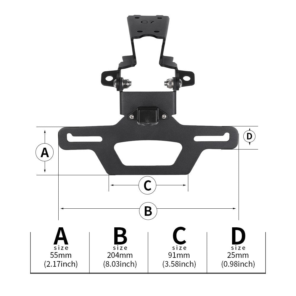 For 24-25 for Honda CB750 Hornet 750 Foldable Tail Tidy License Plate Holder w/Light Q