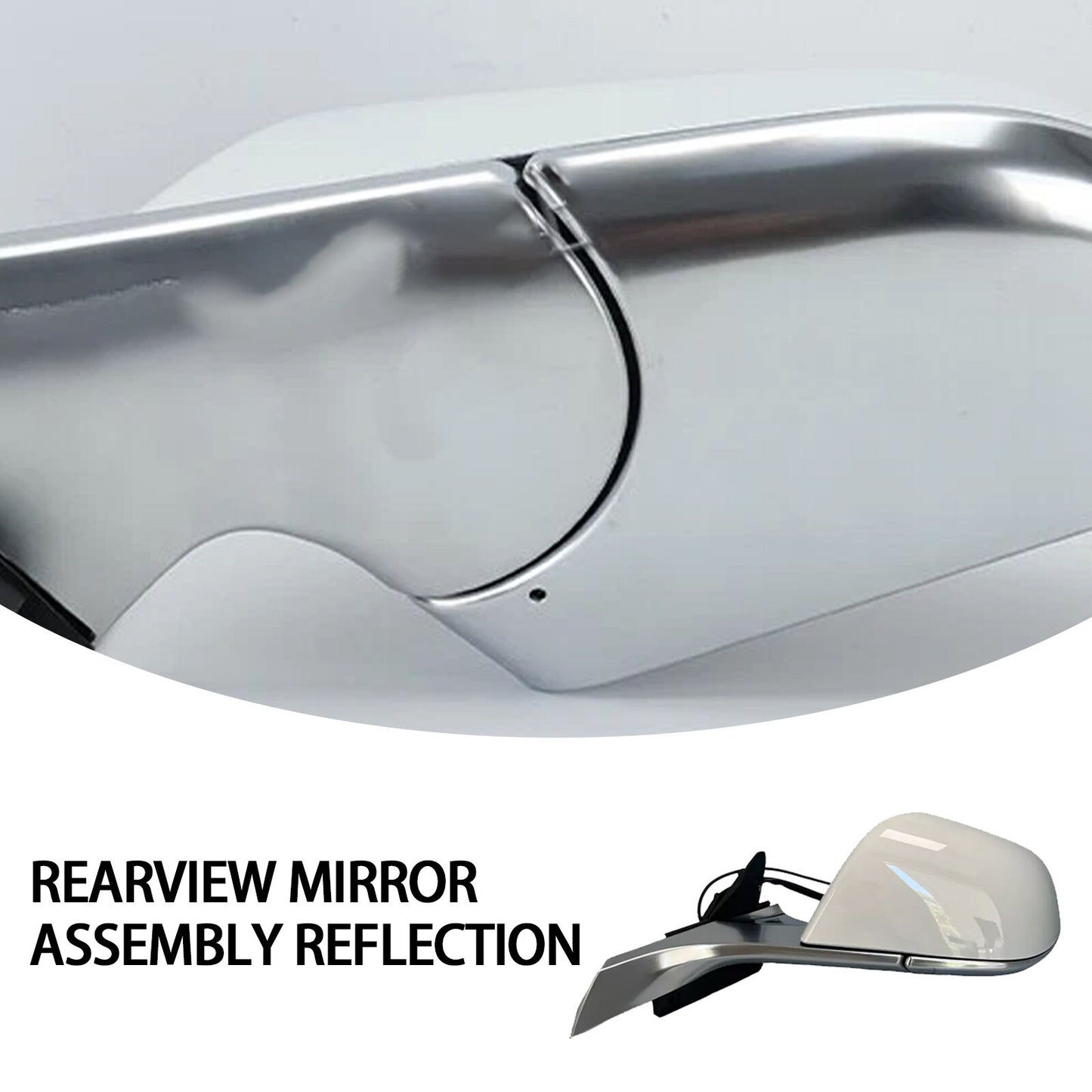 White left driver's mirror suitable for Tesla Model 3 2017, 2018, 2019, and 2020 models with heated and folding power windows.