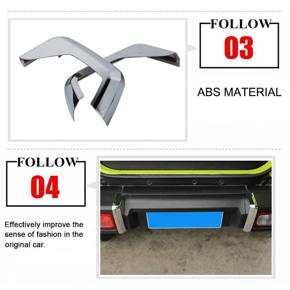 Chrome Rear Bumper Decor Cover Trim Guard for Suzuki for Jimny 2019-2023 JB64 JB74