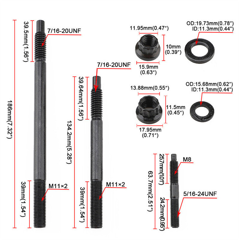 Cylinder Head Stud Bolts Nuts Kit for 97-03 for Chevy LS1 LS2 LS6 LQ9 4.8L 5.3L 5.7L Q