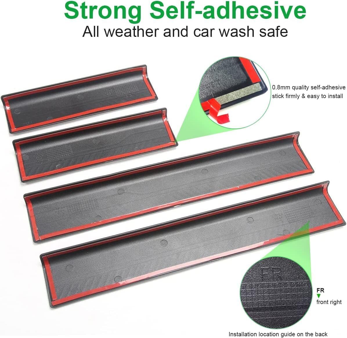 Door Sill Entry Guards Trim Protector Scuff Plate for Ford Bronco 4DR 21-24