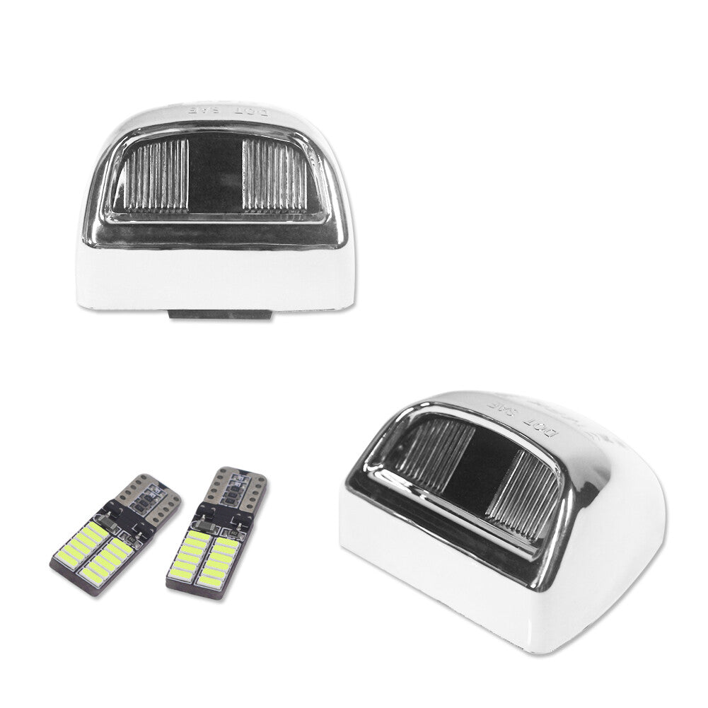 2-pack Ice Blue LED Bulbs with Housing Kit for Silverado License Plate Light - v