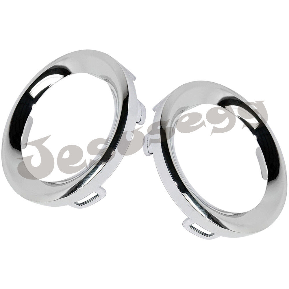 Pair Fog Light Trim Driver+Passenger Side Chrome Fit for Jeep Renegade 2019-2021 Q