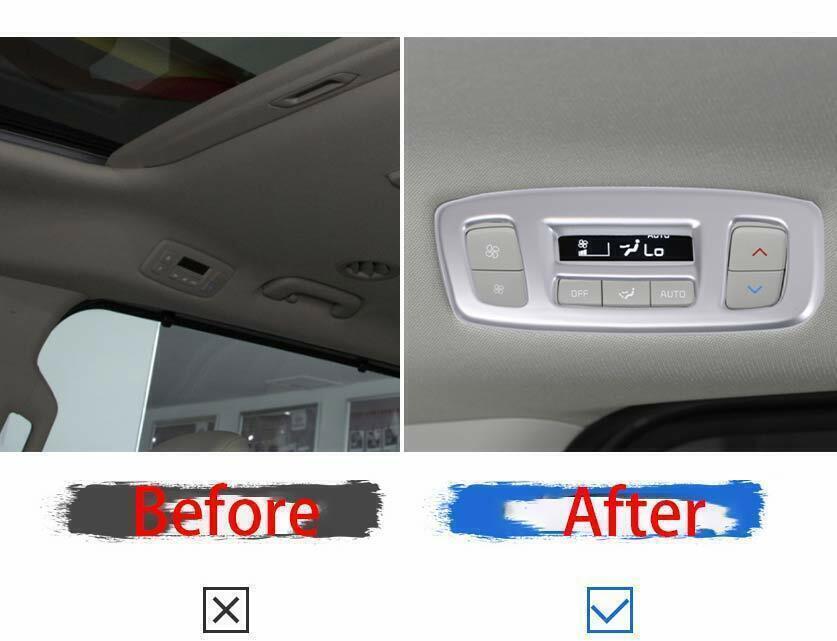 Rear Up AC Button Control Frame Cover 1 for Kia Carnival 2022-2023 Matte Silver