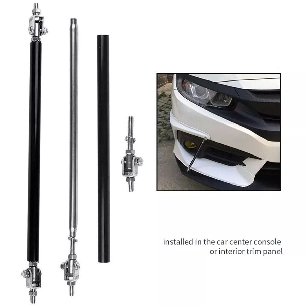 2 Black Adjustable Front Bumper Lip Separator Strut Support Rod Boiler- n