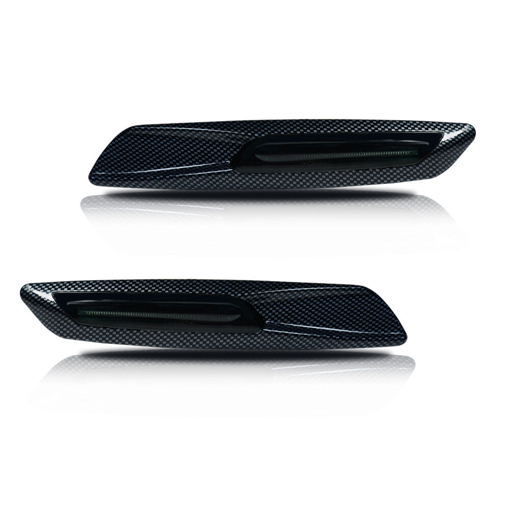for 1 3 5 Carbon Fiber Style Amber LED Smoked Side Marker Light Set - v