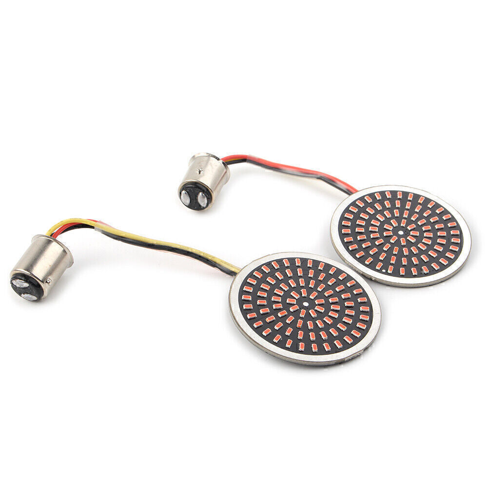 2pcs Red 1157 LED Turn Signals Blinker Light for Harley Touring Road King Dyna Q