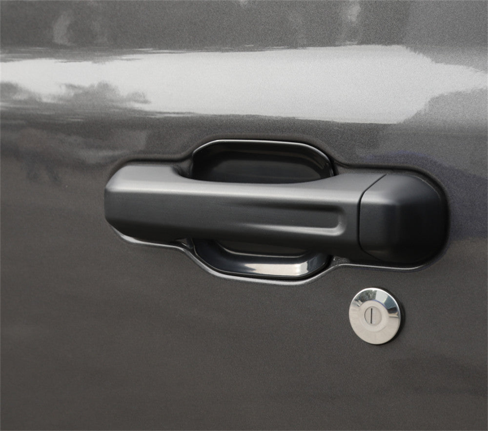 Black ABS Outer Side Door Handle Bowl Cover Trim for Jeep Gladiator JT 2020-2022
