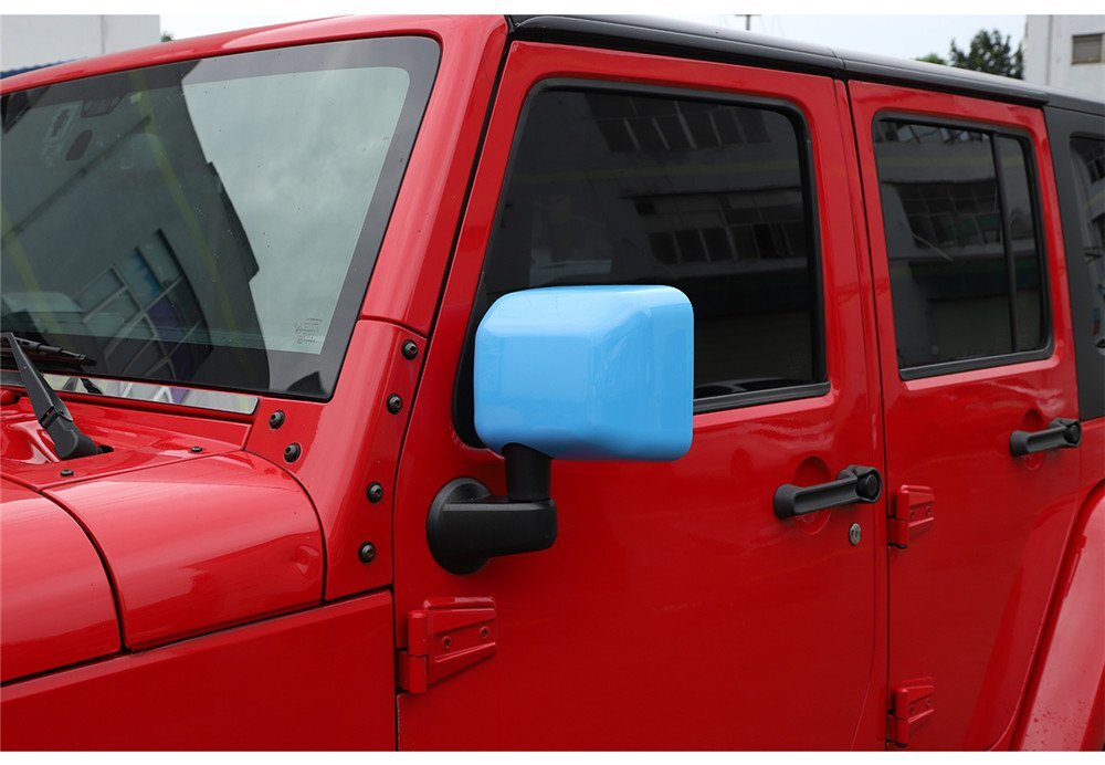 for Jeep for Wrangler JK 2007-2017 Side Rearview Mirror Base Cover ABS Light Blue