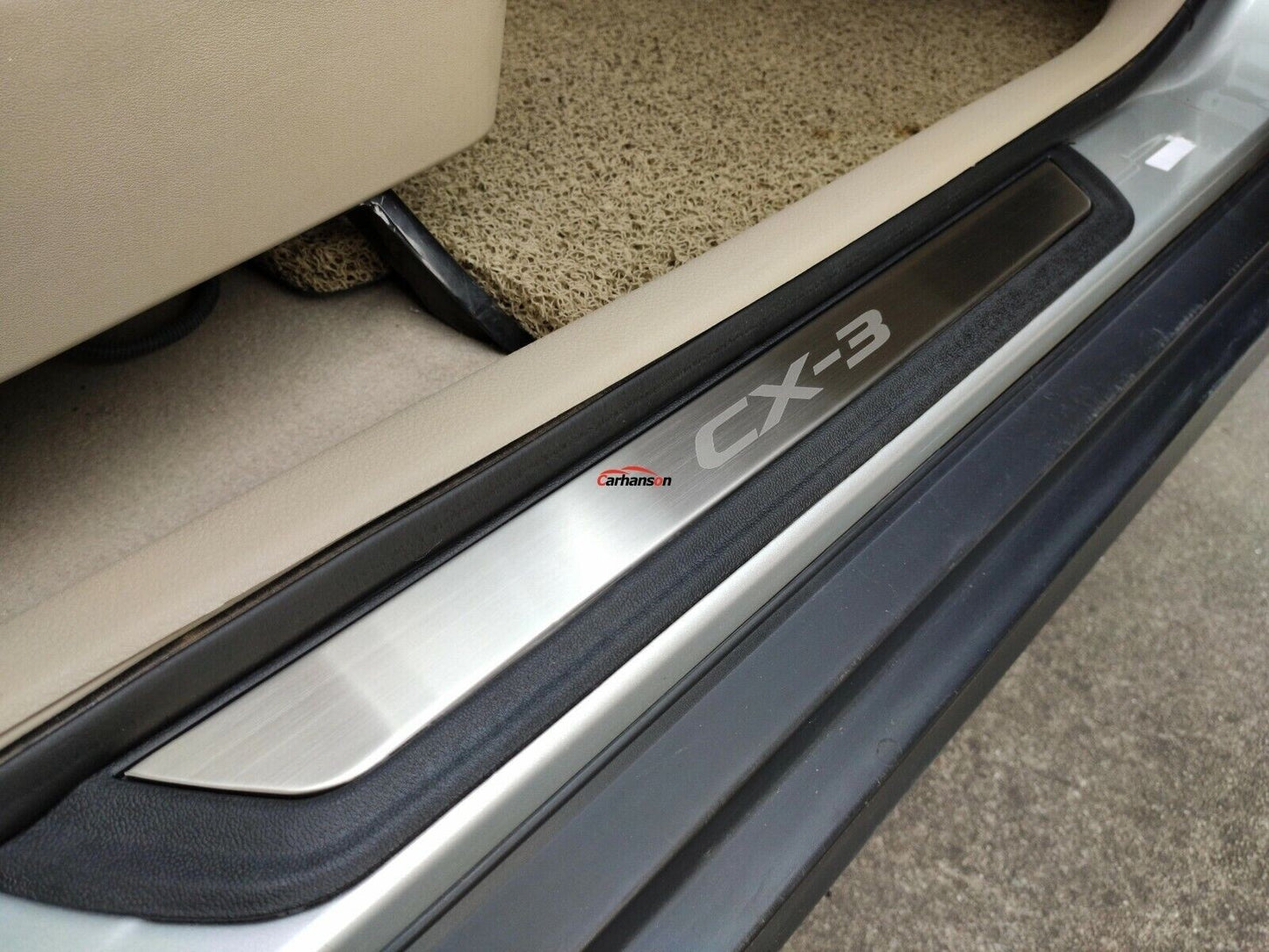 for Mazda CX-3 2023 Car Accessories Door Sill Protector Scuff Plate Guard Parts