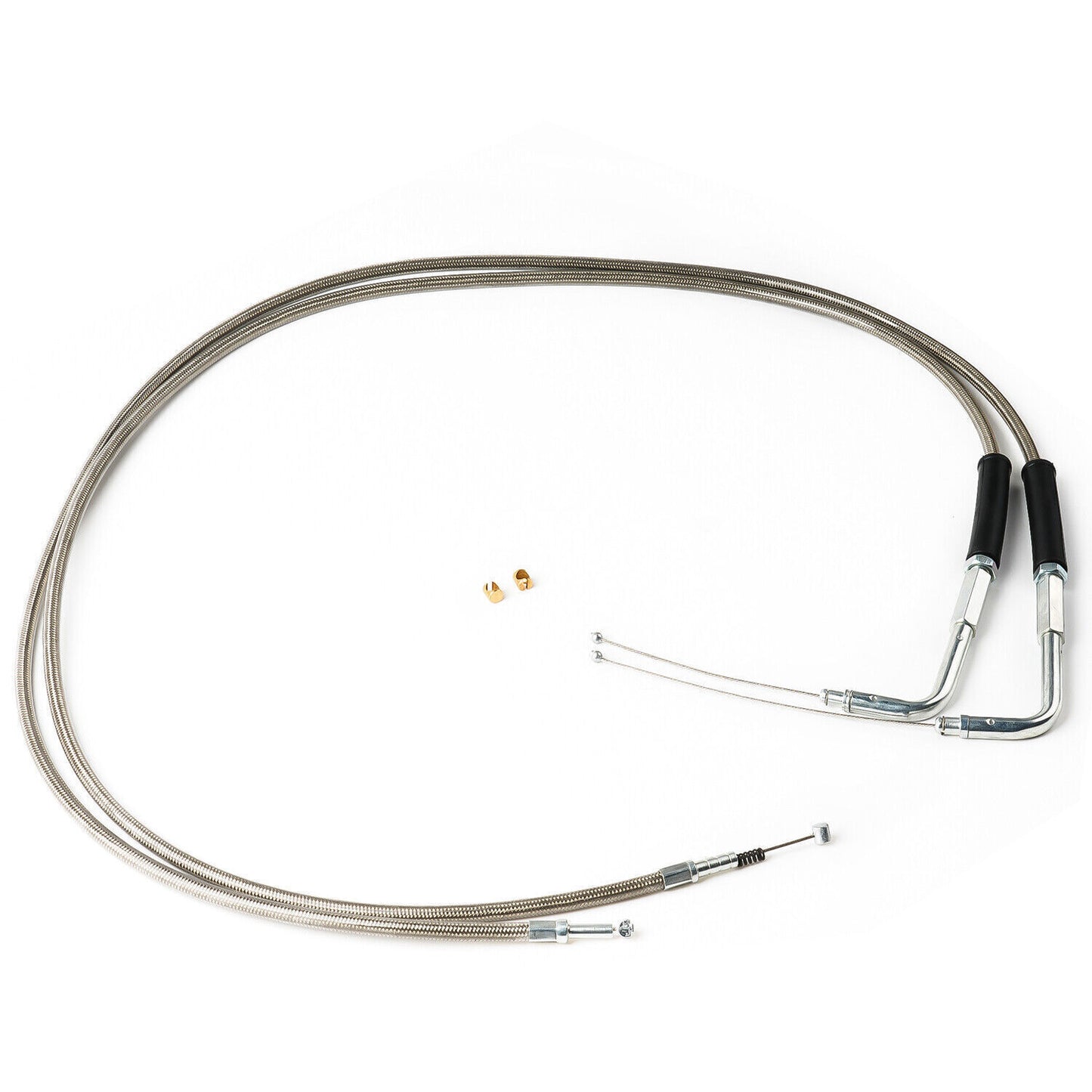 Stainless Steel Throttle Idle Cable Set fits for Harley Davidson 42 KY