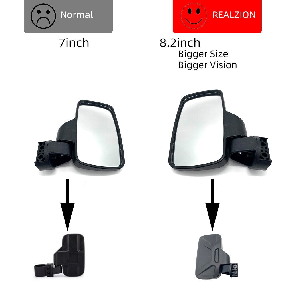 for Polaris Ranger 570 900 1000 XP Rear Side View Mirror Set Lock Ride Cab