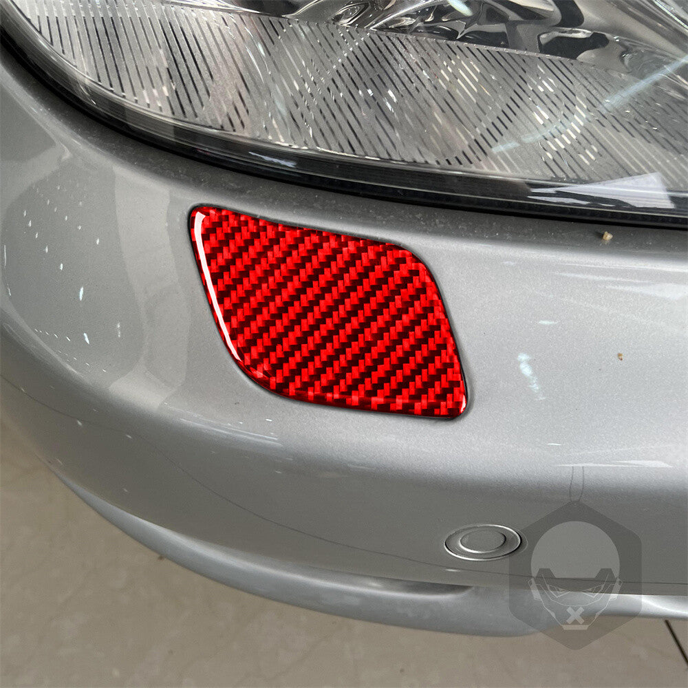 Front Body Headlight Cleaning Trim for Benz CLS Class C219 04-09Red Carbon Fiber