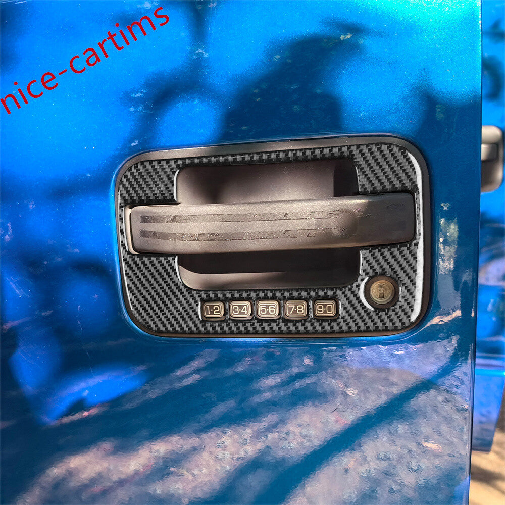 4¡ÁCarbon Fiber Exterior Side Door Handle Bowl Panel Trim for Ford F150 2009-2014