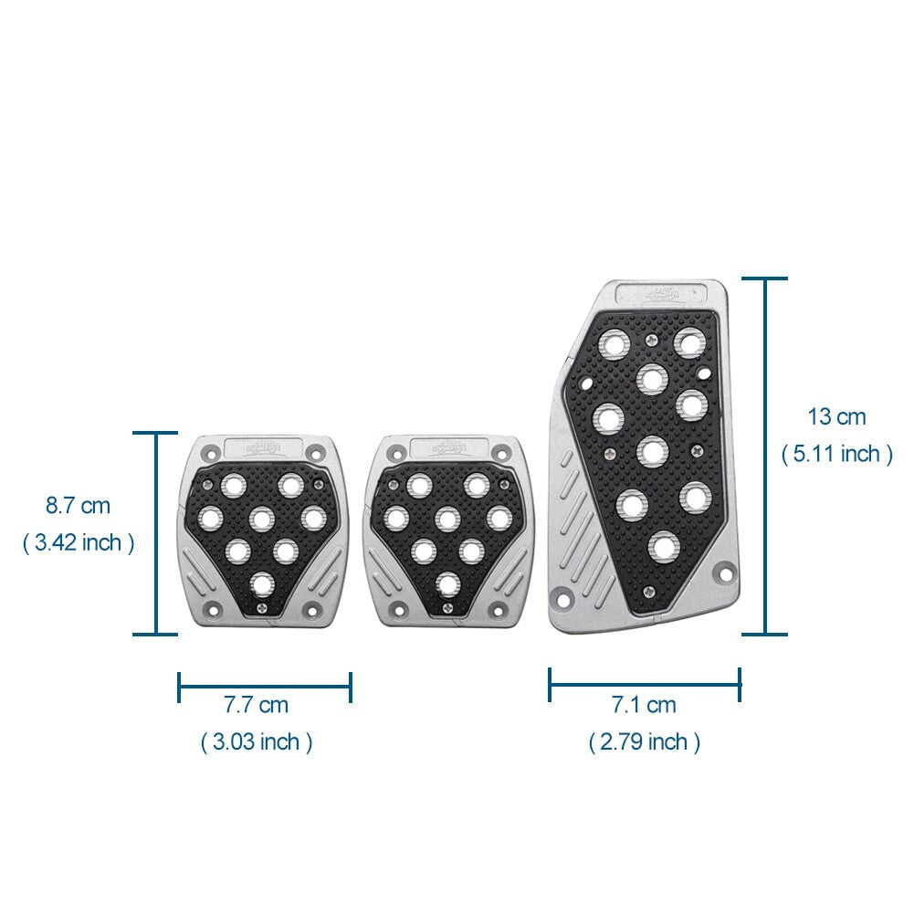 3x Nonslip Car Pedal Pads Auto Sports Clutch Brake Pad Cover Foot Pedals MT Car