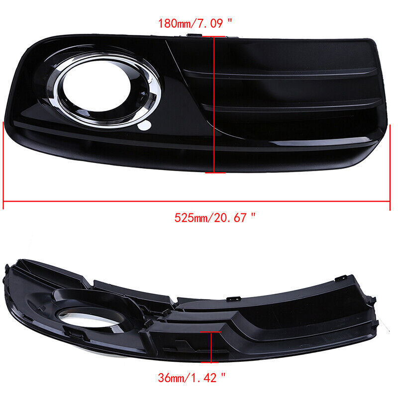 Pair Front Bumper Lower Fog Light Grille Cover Bezel for Audi Q5 8R 2012-2016